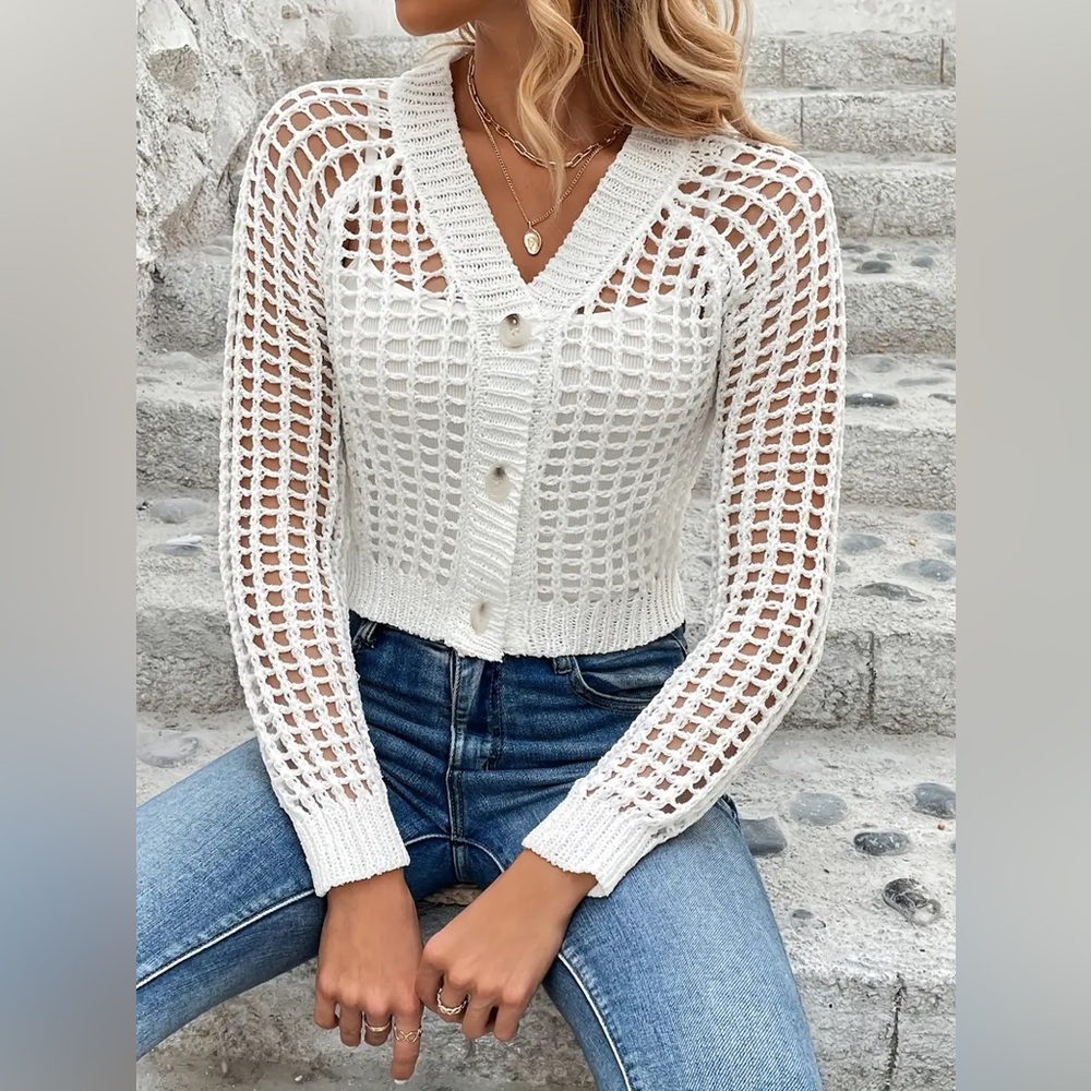 Cozy V-Neck Knitted Cardigan Top